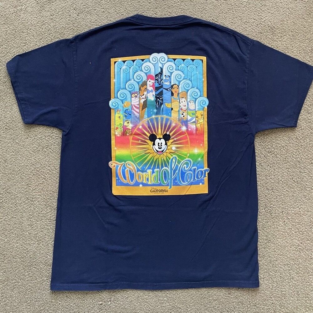 Disney World of Color T-Shirt Mens L Navy California Adventure Mickey